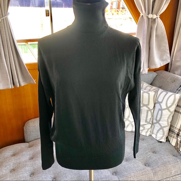 All Saints Black Button Down Turtleneck Sweater M - Picture 2 of 9